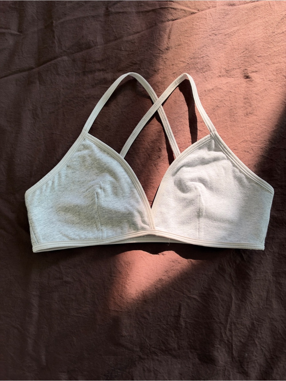 Aritzia HomeStretch Smooth Prompt Bra in heather grey.